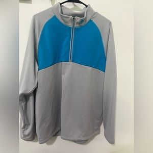 Adidas Golf 1/4 Zip Sweater Men Medium Blue Gray Climawarm Long Sleeve Logo
